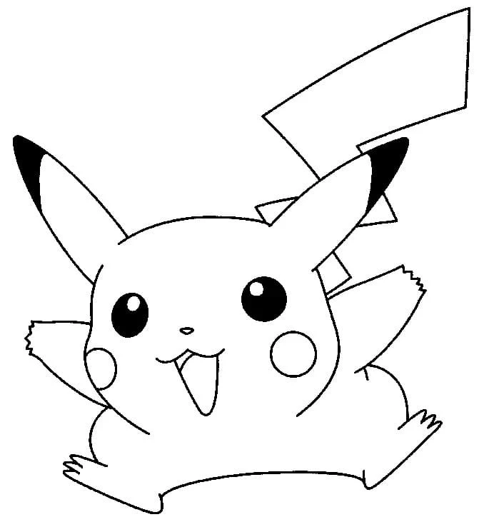Pikachu boyama sayfası – renkli çizimler, okul öncesi