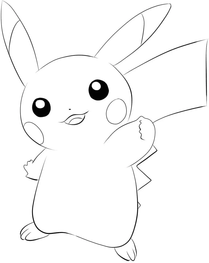 Pikachu boyama sayfası – çocuklar için, çizgi film temalı