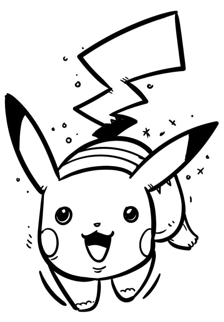 Pikachu boyama sayfası – sevimli karakter, sanatsal çalışma
