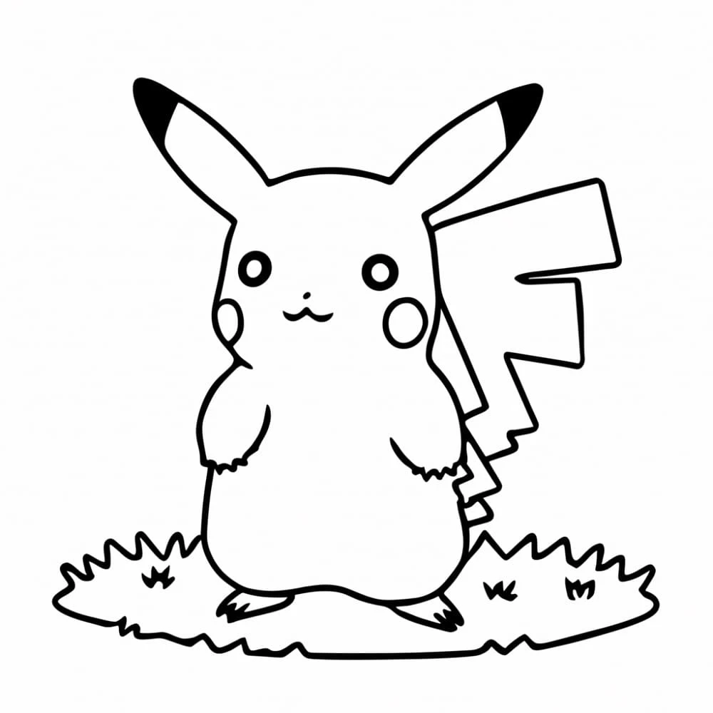 Pikachu boyama sayfası – el becerilerini geliştirir, boyama çalışması