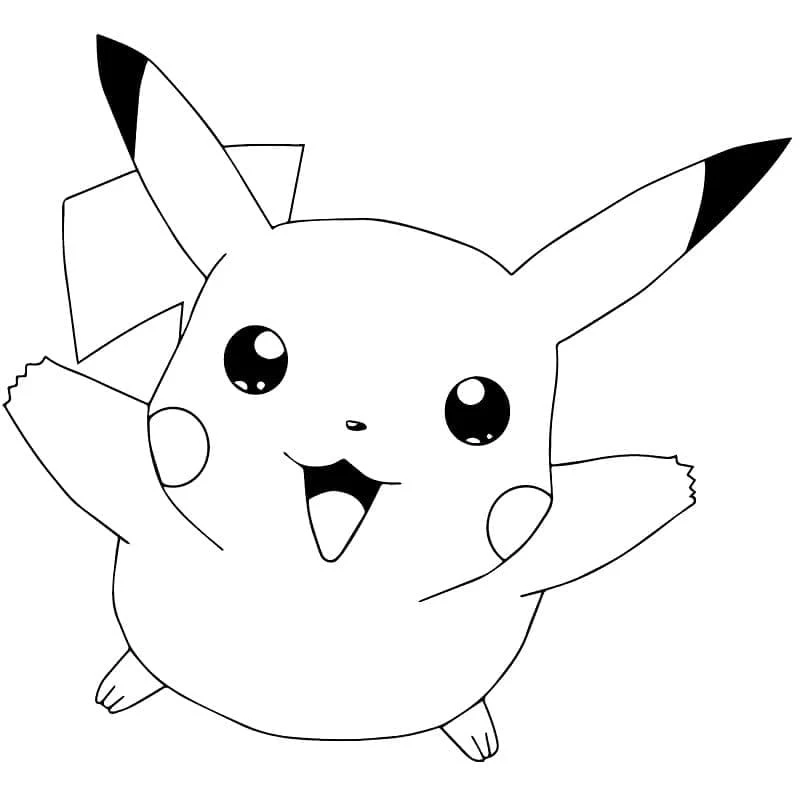 Pikachu boyama sayfası – çocuk aktivitesi, PDF indir