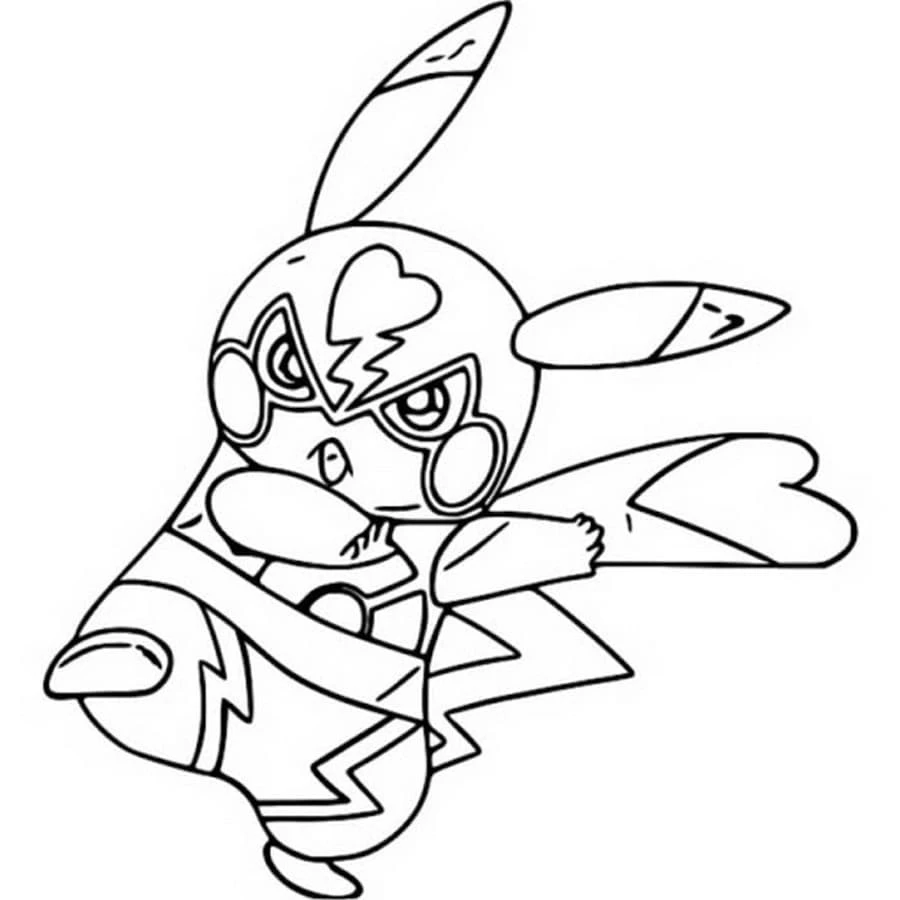 Pikachu boyama sayfası – basit çizim, kolay boyama