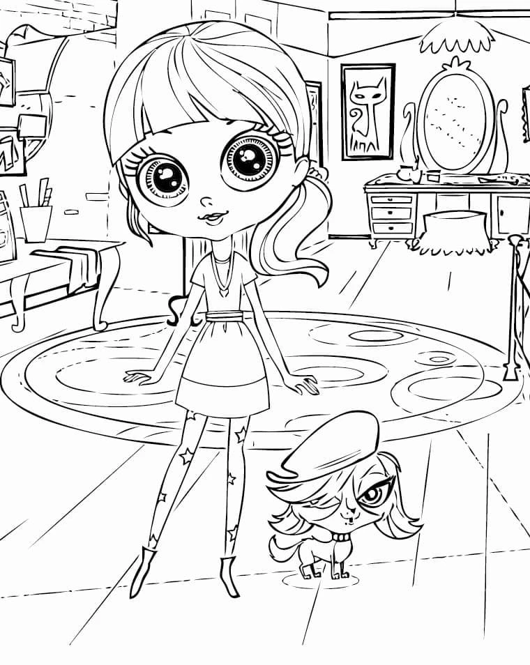 Littlest Pet Shop boyama sayfası – sevimli karakter, sanatsal çalışma