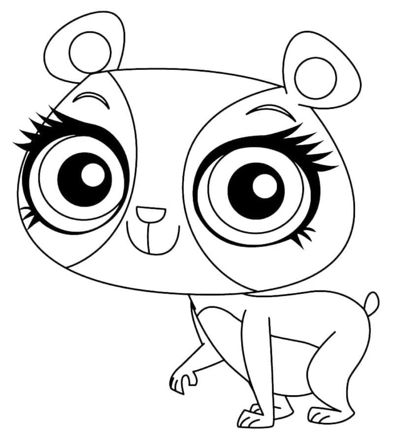Littlest Pet Shop boyama sayfası – çizgi film temalı, basit çizim