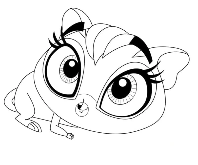 Littlest Pet Shop boyama sayfası – basit çizim, kolay boyama