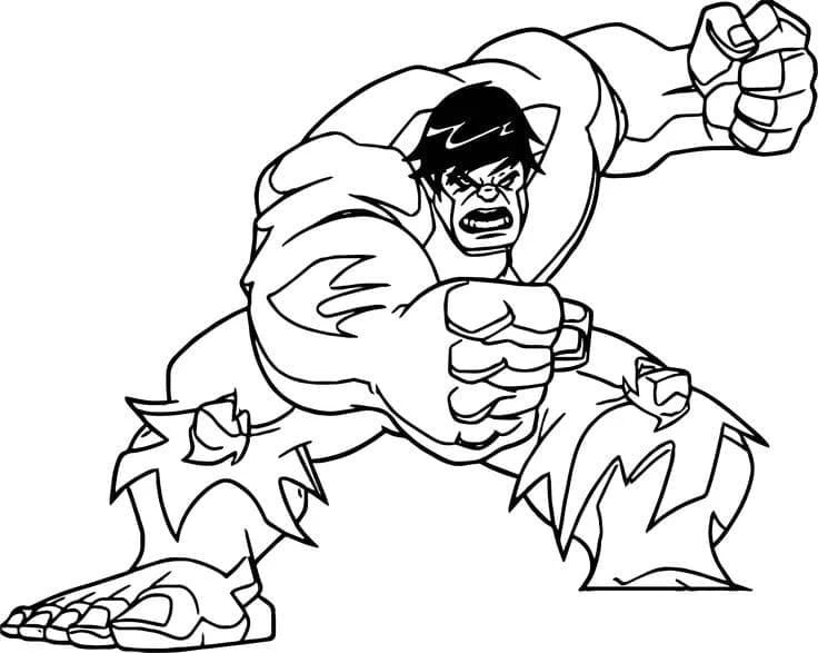 Hulk boyama sayfası – eğlenceli etkinlik, el becerilerini geliştirir