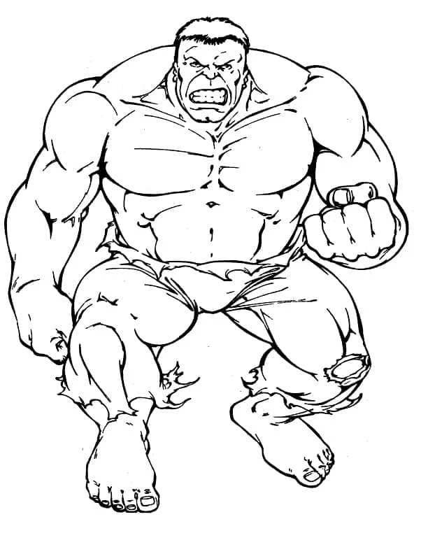 Hulk boyama sayfası – çizgi film temalı, basit çizim