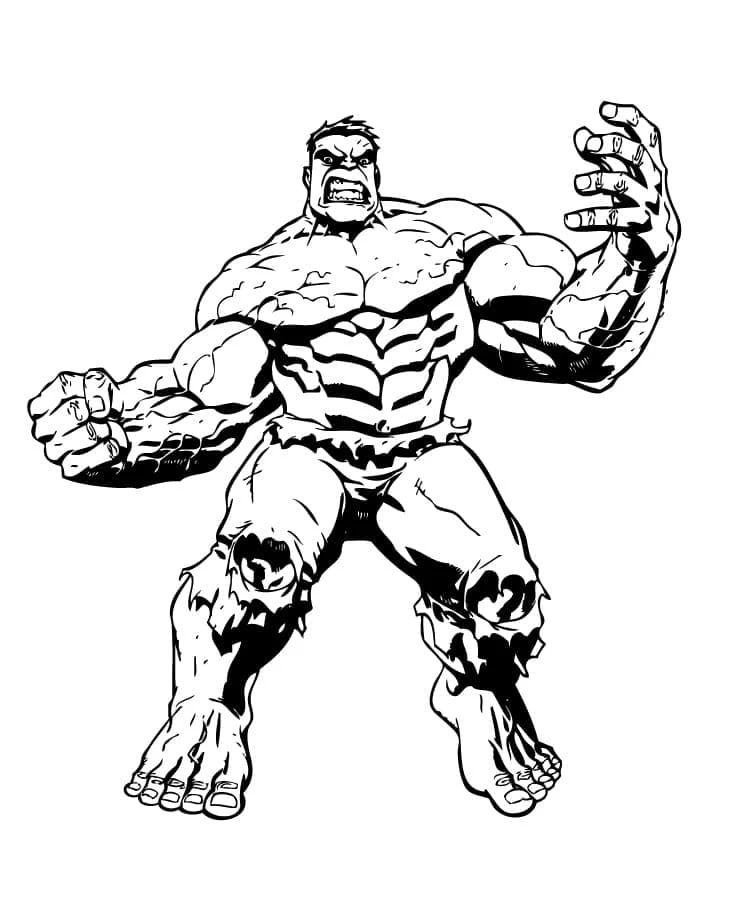 Hulk boyama sayfası – evde etkinlik, ücretsiz yazdır