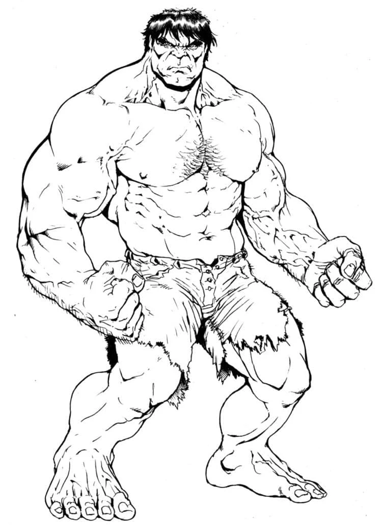 Hulk boyama sayfası – sanatsal çalışma, çocuklar için
