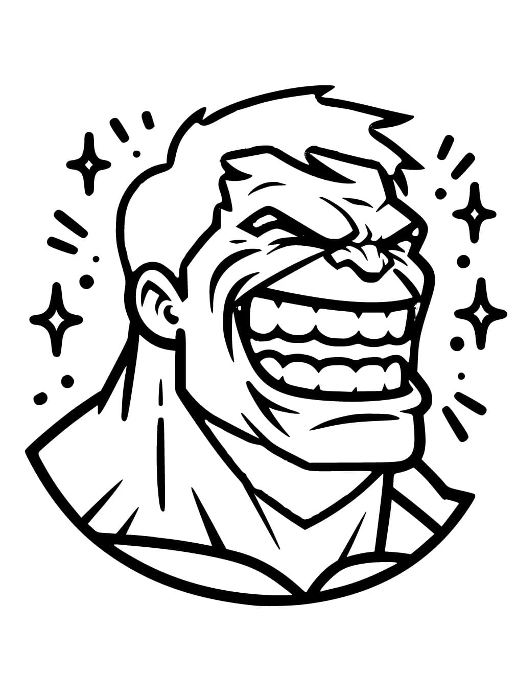 Hulk boyama sayfası – renkli çizimler, okul öncesi