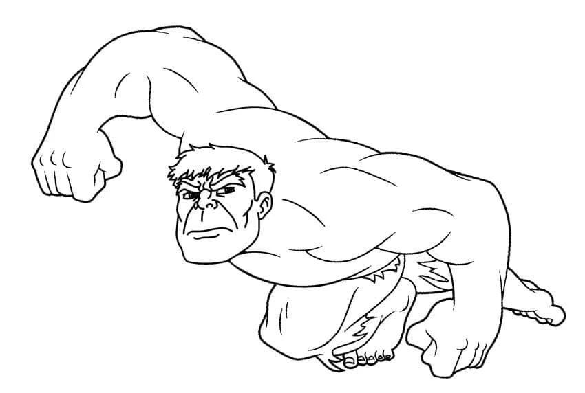 Hulk boyama sayfası – PDF indir, sevimli karakter