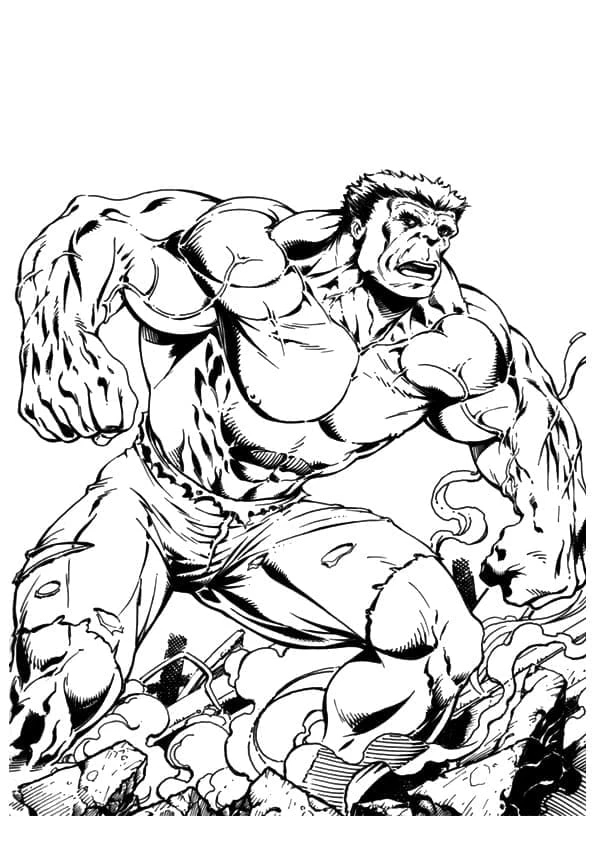 Hulk boyama sayfası – sevimli karakter, sanatsal çalışma