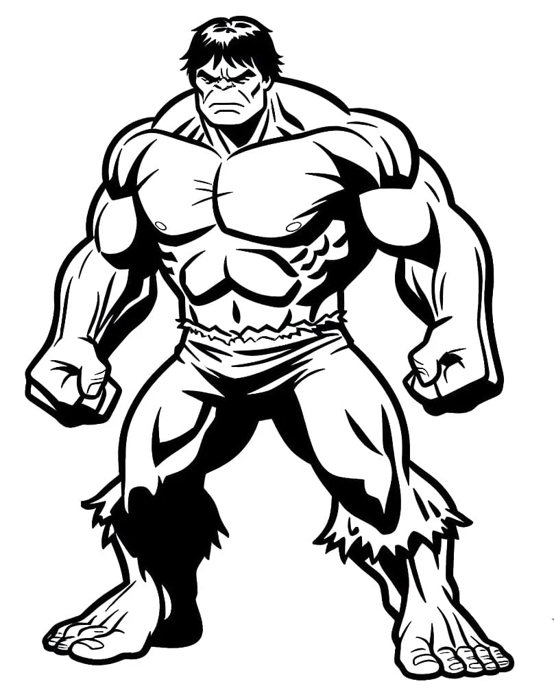 Hulk boyama sayfası – çocuk aktivitesi, PDF indir