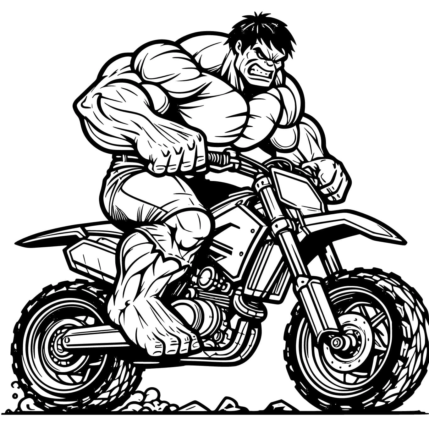 Hulk boyama sayfası – basit çizim, kolay boyama