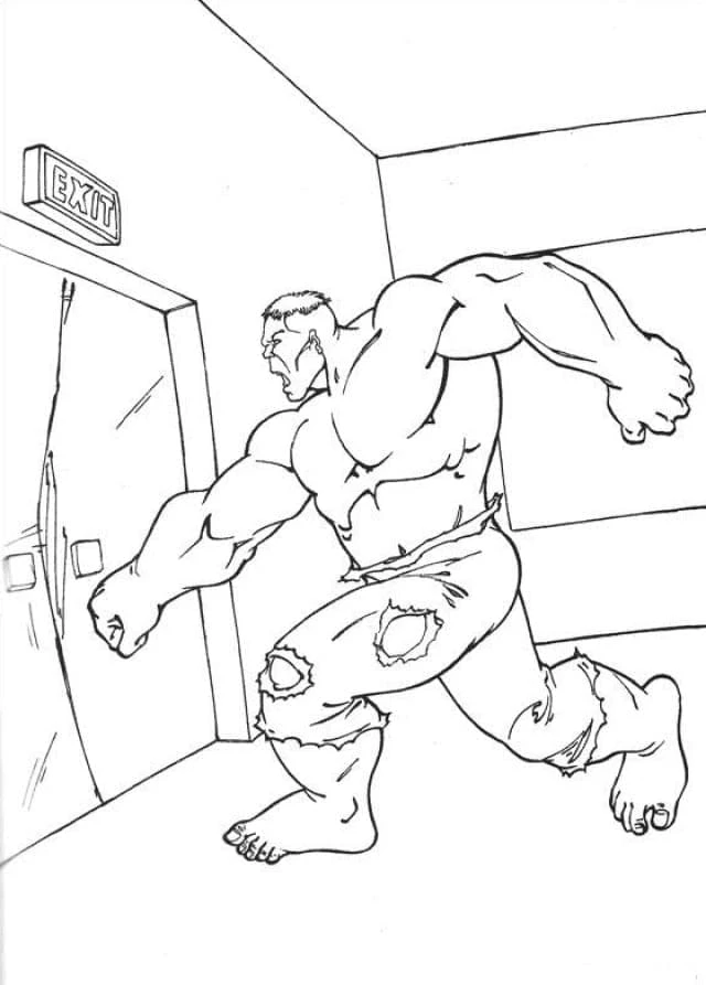 Hulk boyama sayfası – çizgi film temalı, basit çizim