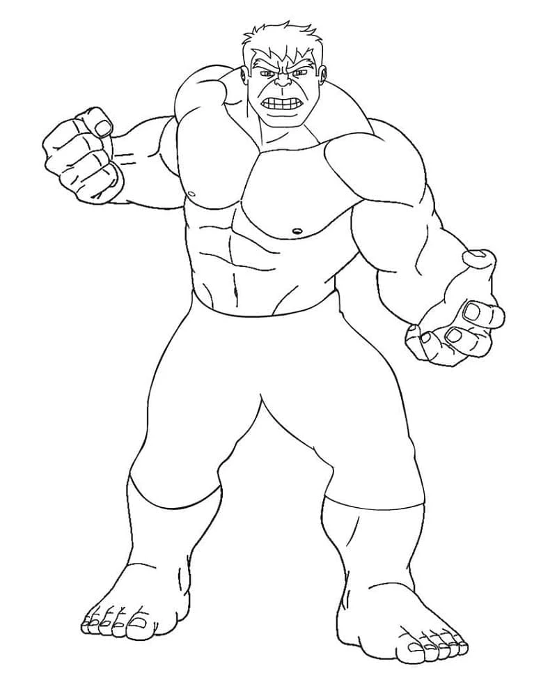 Hulk boyama sayfası – çocuk aktivitesi, PDF indir