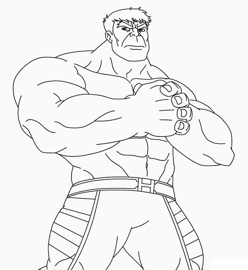 Hulk boyama sayfası – sanatsal çalışma, çocuklar için