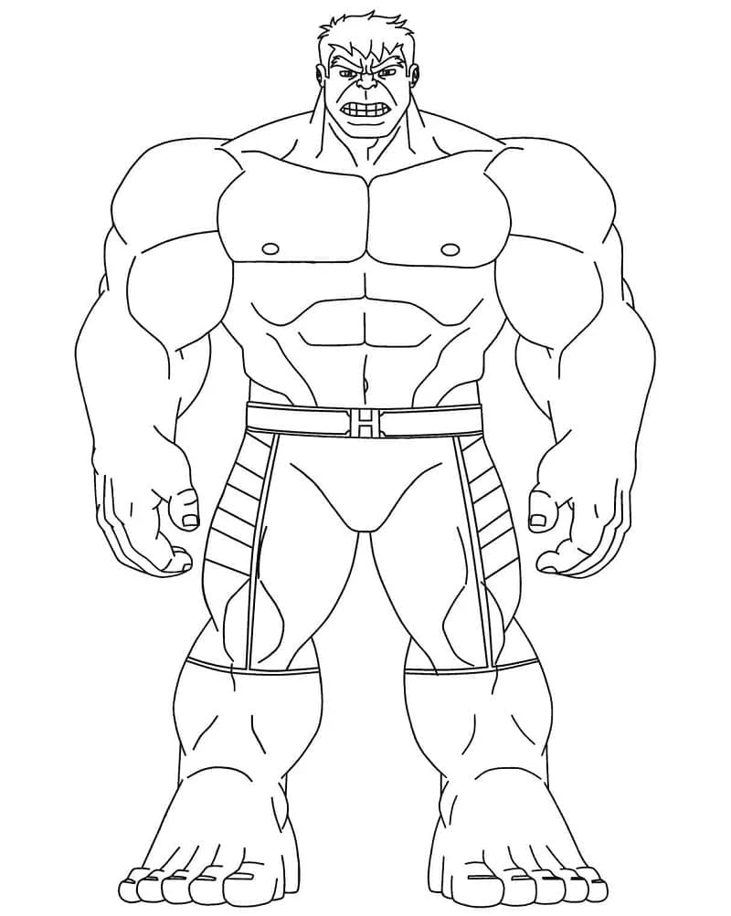 Hulk boyama sayfası – basit çizim, kolay boyama