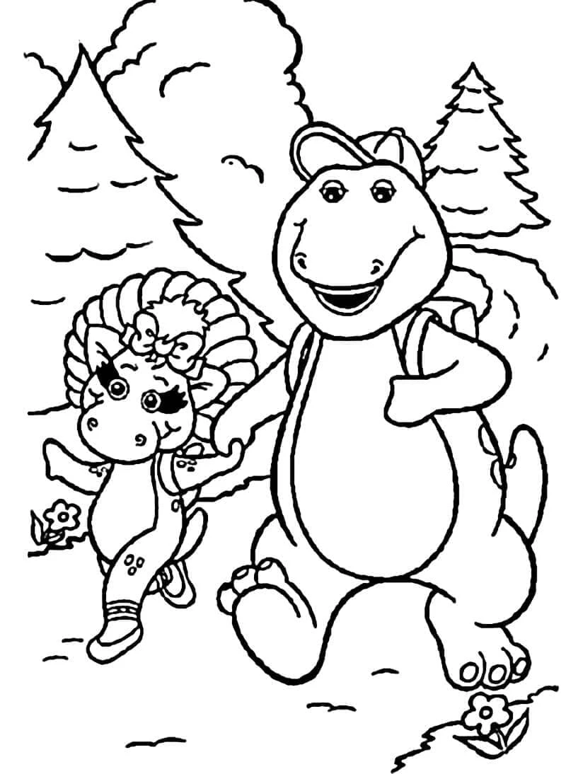 Barney ve Arkadaşları boyama sayfası #36 – kolay boyama, eğitici aktivite