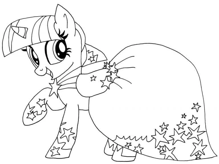 My Little Pony boyama sayfası – basit çizim, kolay boyama