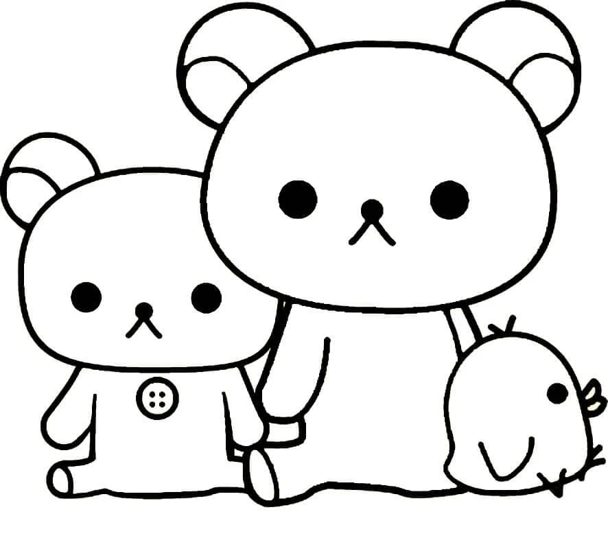 Rilakkuma boyama sayfası – eğlenceli etkinlik, el becerilerini geliştirir
