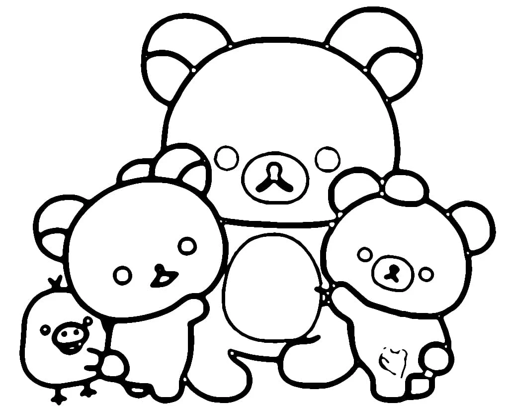 Rilakkuma boyama sayfası – boyama etkinliği, çocuk aktivitesi