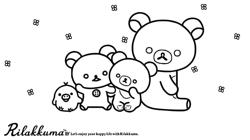 Rilakkuma boyama sayfası – sevimli karakter, sanatsal çalışma