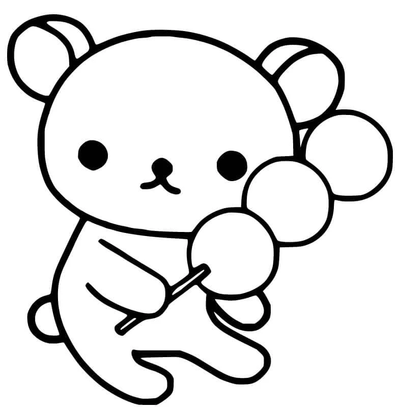 Rilakkuma boyama sayfası – el becerilerini geliştirir, boyama çalışması