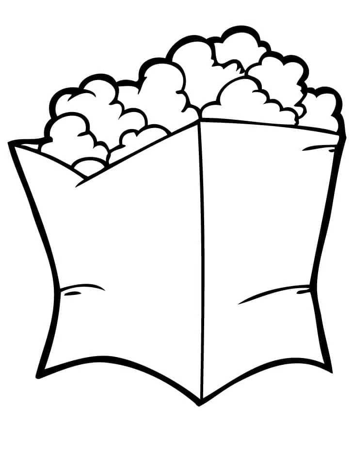 Patlamış Mısır boyama sayfası – PDF indir, sevimli karakter