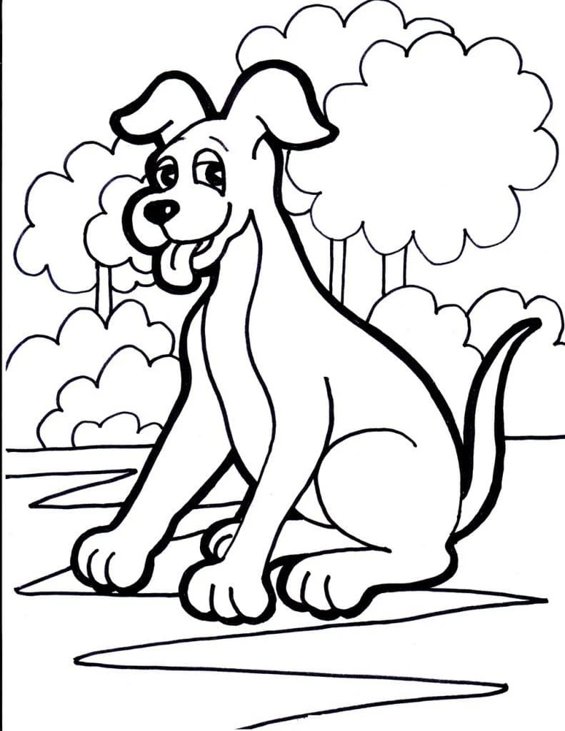 Köpek boyama sayfası #622 – PDF indir, sevimli karakter