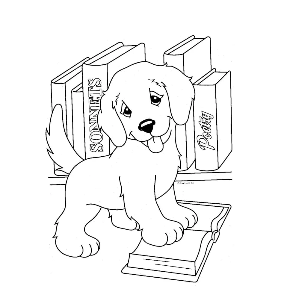 Köpek boyama sayfası #623 – çocuklar için, çizgi film temalı