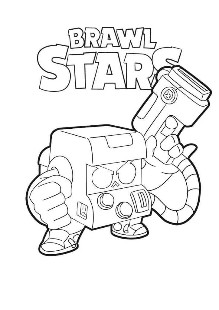 Brawl Stars boyama sayfası – kolay boyama, eğitici aktivite
