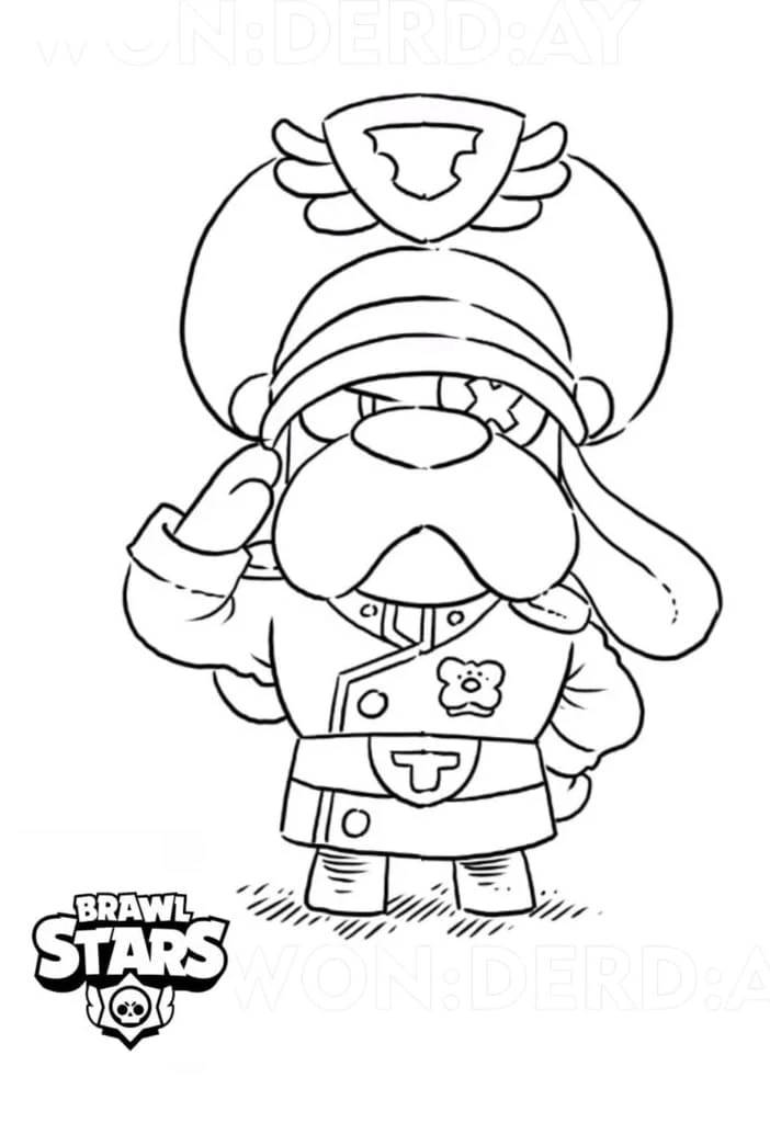 Brawl Stars boyama sayfası – sevimli karakter, sanatsal çalışma