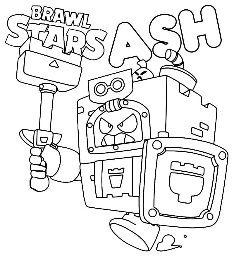 Brawl Stars boyama sayfası – çizgi film temalı, basit çizim