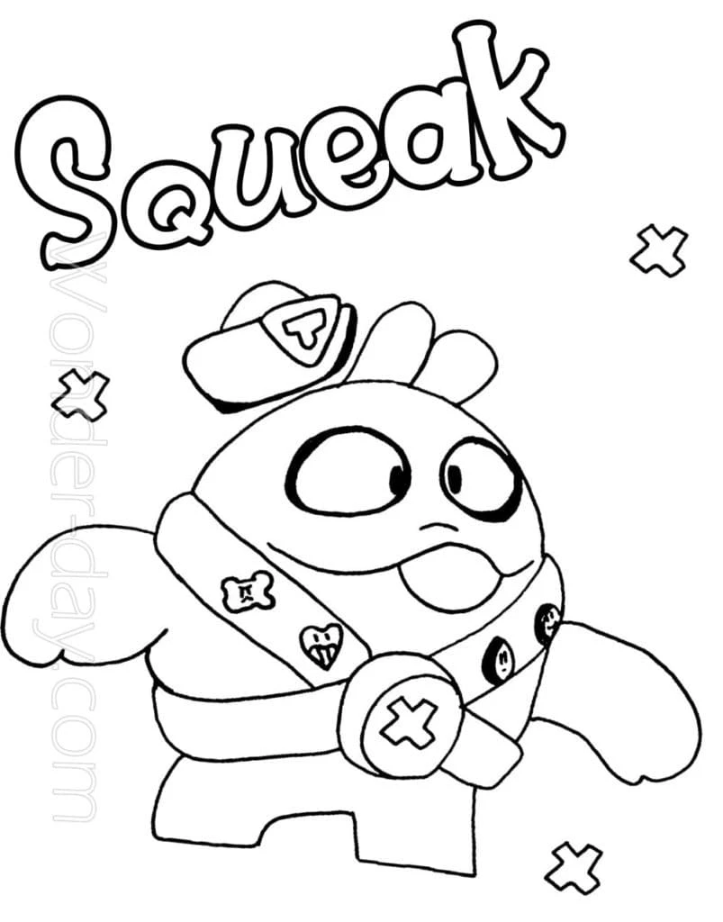 Brawl Stars boyama sayfası – sevimli karakter, sanatsal çalışma