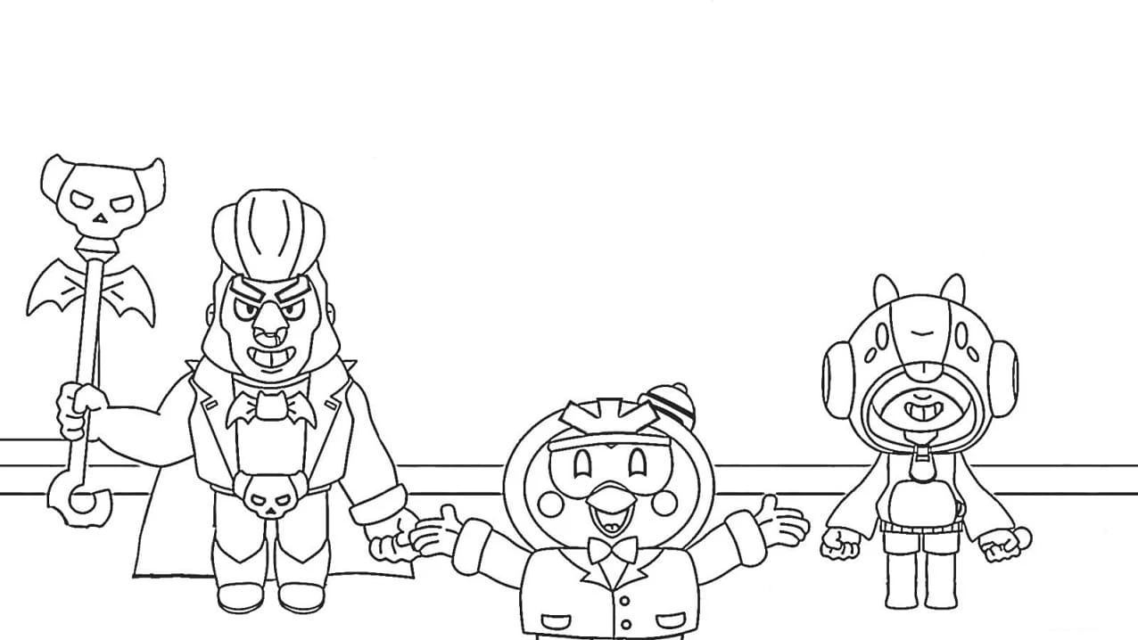 Brawl Stars boyama sayfası – çocuk aktivitesi, PDF indir