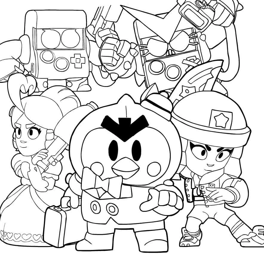 Brawl Stars boyama sayfası – boyama çalışması, yaratıcılığı geliştirir