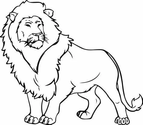 Aslan boyama sayfası – yaratıcılık, eğlenceli etkinlik