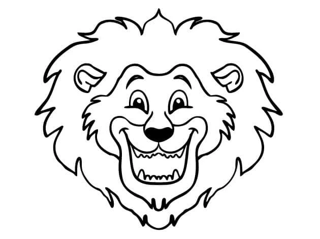 Aslan boyama sayfası – kolay boyama, eğitici aktivite