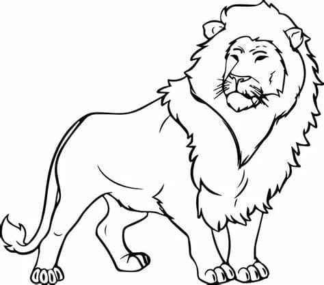 Aslan boyama sayfası – eğlenceli etkinlik, el becerilerini geliştirir