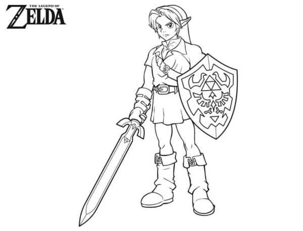 Zelda boyama sayfası – PDF indir, sevimli karakter