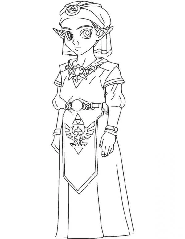Zelda boyama sayfası – boyama etkinliği, çocuk aktivitesi