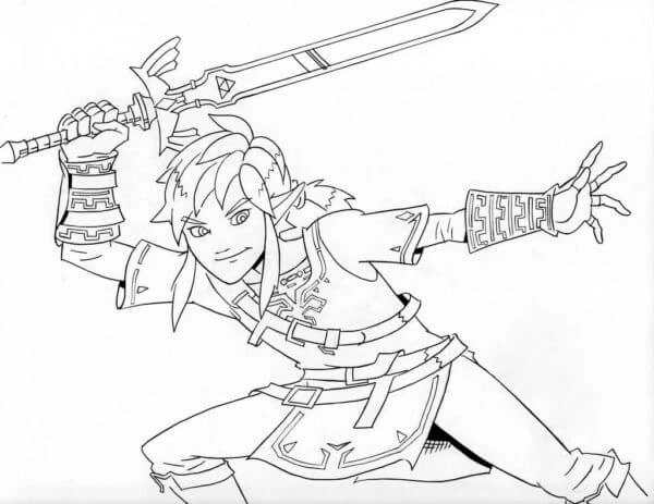Zelda boyama sayfası – boyama çalışması, yaratıcılığı geliştirir