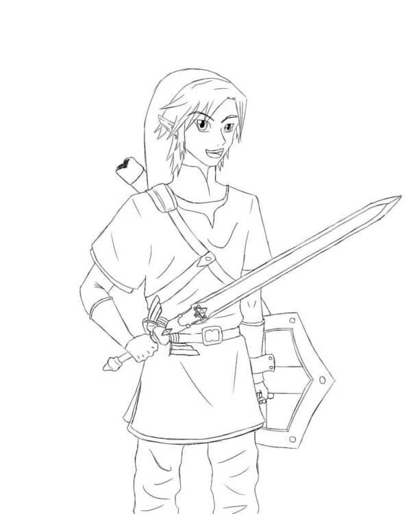 Zelda boyama sayfası – renkli çizimler, okul öncesi