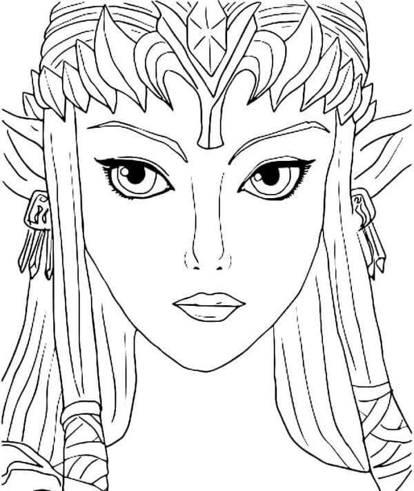 Zelda boyama sayfası – eğlenceli etkinlik, el becerilerini geliştirir
