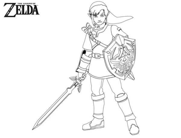 Zelda boyama sayfası – okul öncesi, evde etkinlik