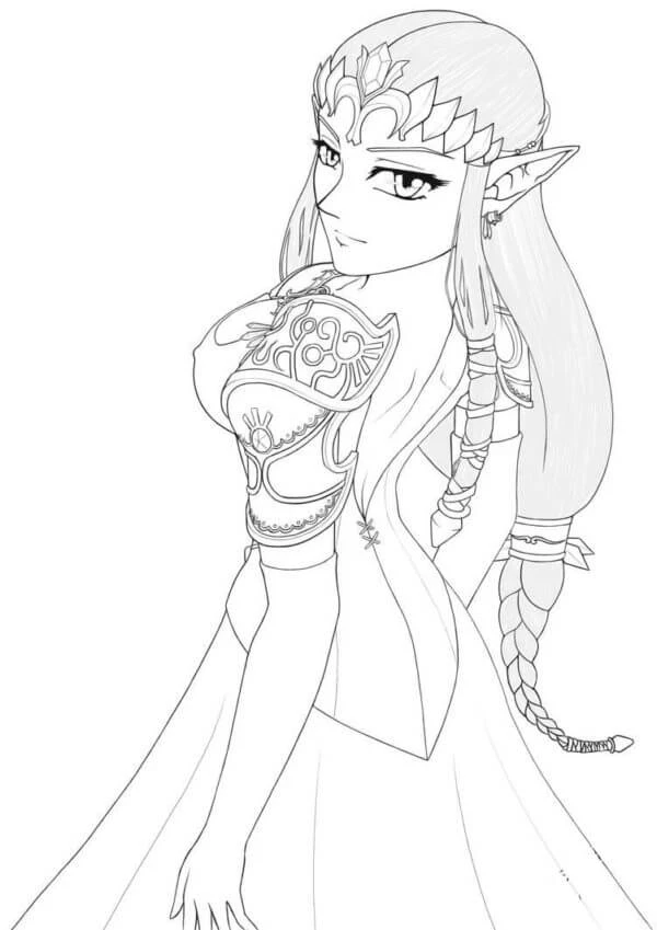 Zelda boyama sayfası – boyama etkinliği, çocuk aktivitesi