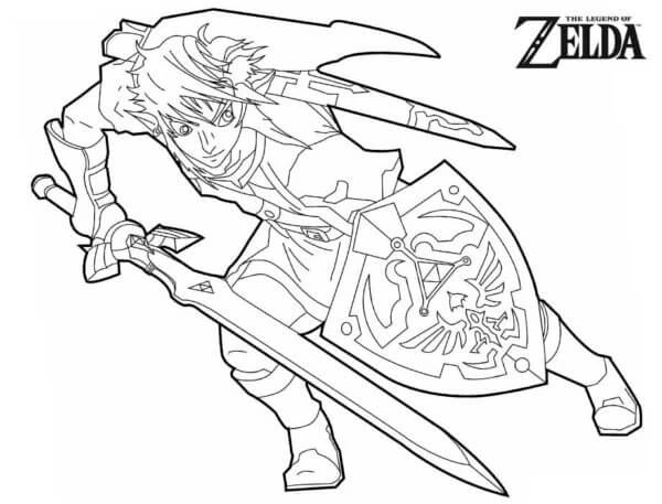 Zelda boyama sayfası – sevimli karakter, sanatsal çalışma