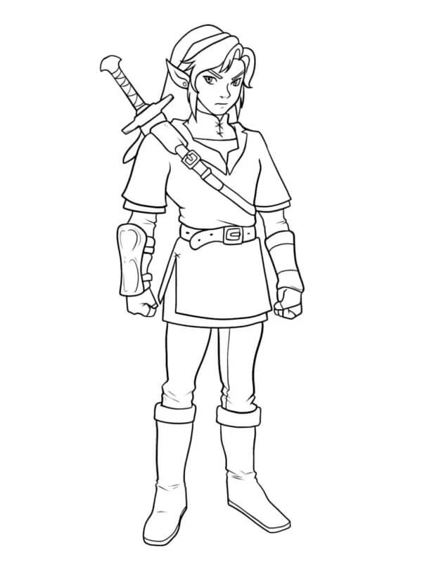Zelda boyama sayfası – boyama çalışması, yaratıcılığı geliştirir
