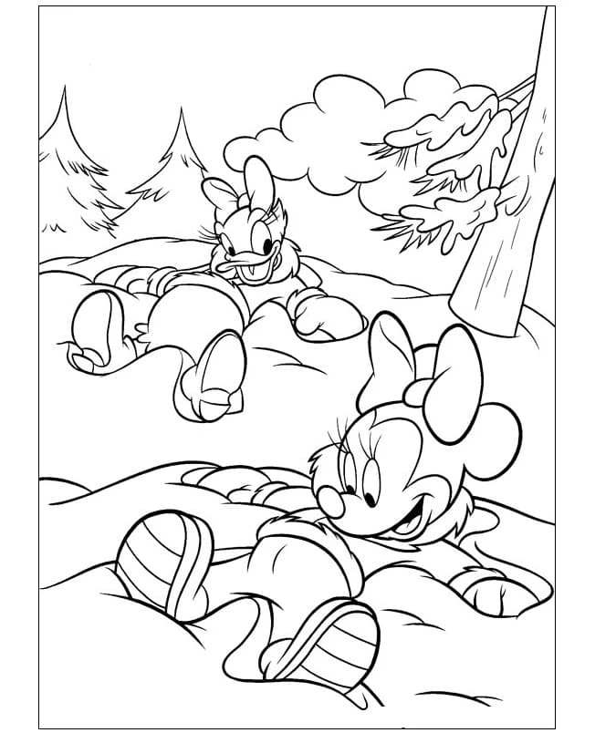 Minnie Mouse boyama sayfası #77 – sevimli karakter, sanatsal çalışma